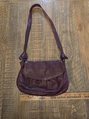 Vintage Burgundy Leather /Suede Boho North County Leather purse